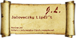 Jaloveczky Lipót névjegykártya